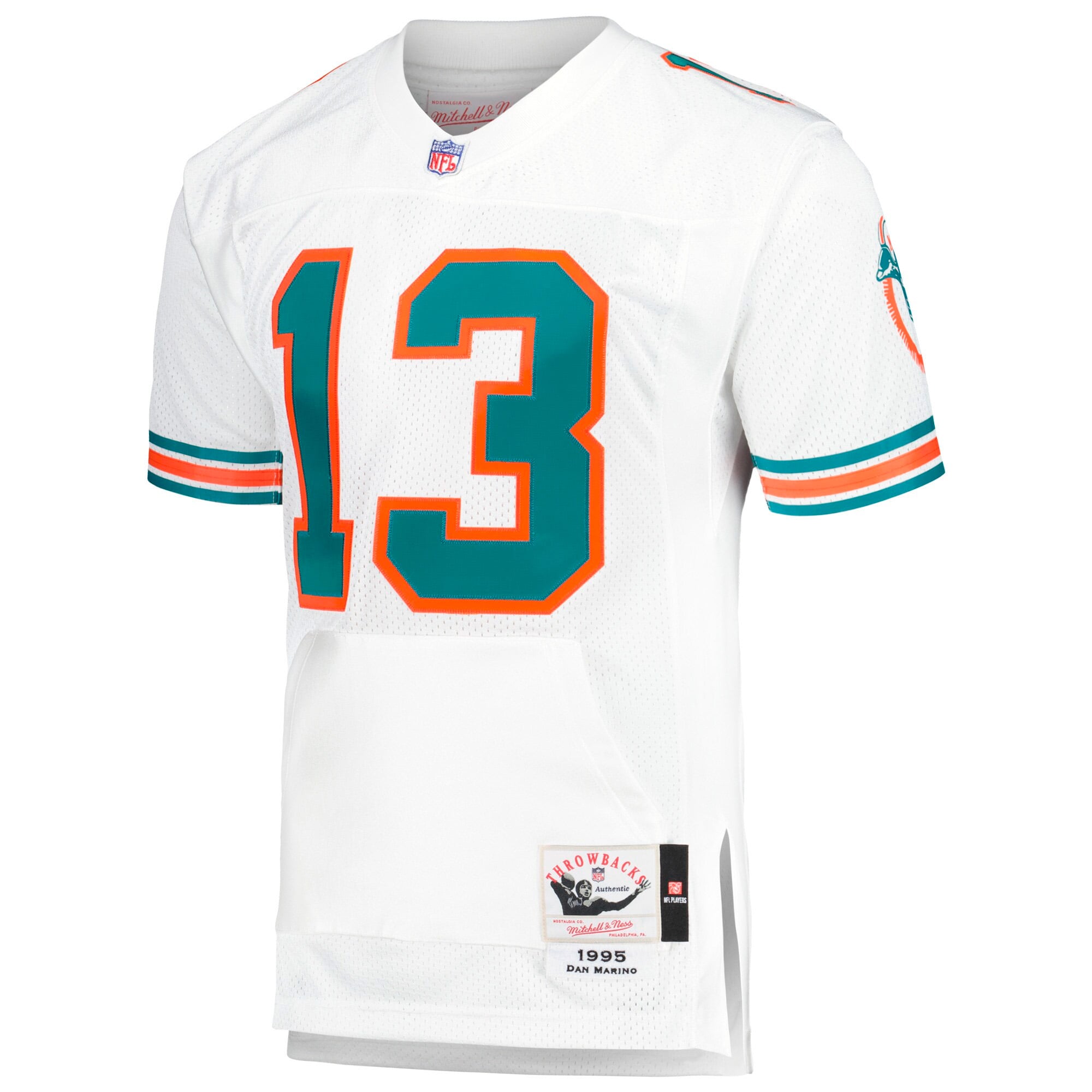 Maillot de poche pour joueur retraité Mitchell & Ness Dan Marino blanc des Dolphins Miami 1995 authentique